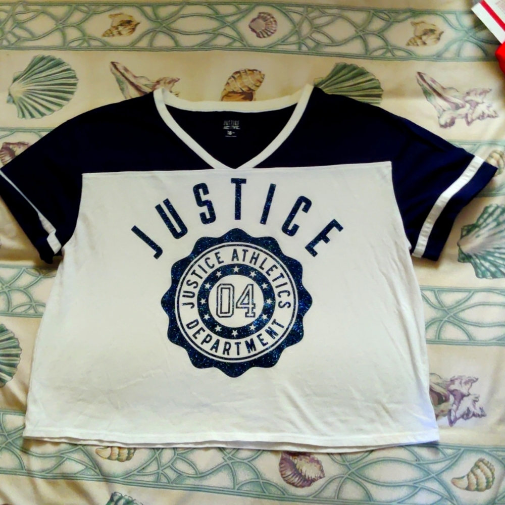Justice sparkling print crop top girls 18+
